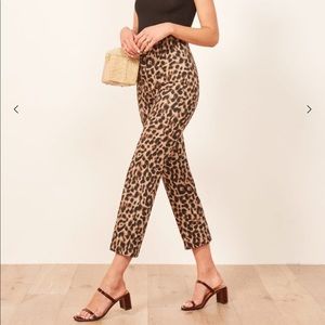 Reformation Petites Marlon Pant in Leopard Print